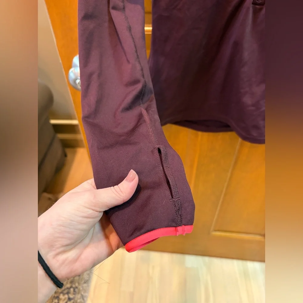 Nike Pro Women’s 1/2 Zip Dri-Fit Running Jacket Burgundy Maroon Pink Size Small - Picture 3 of 8